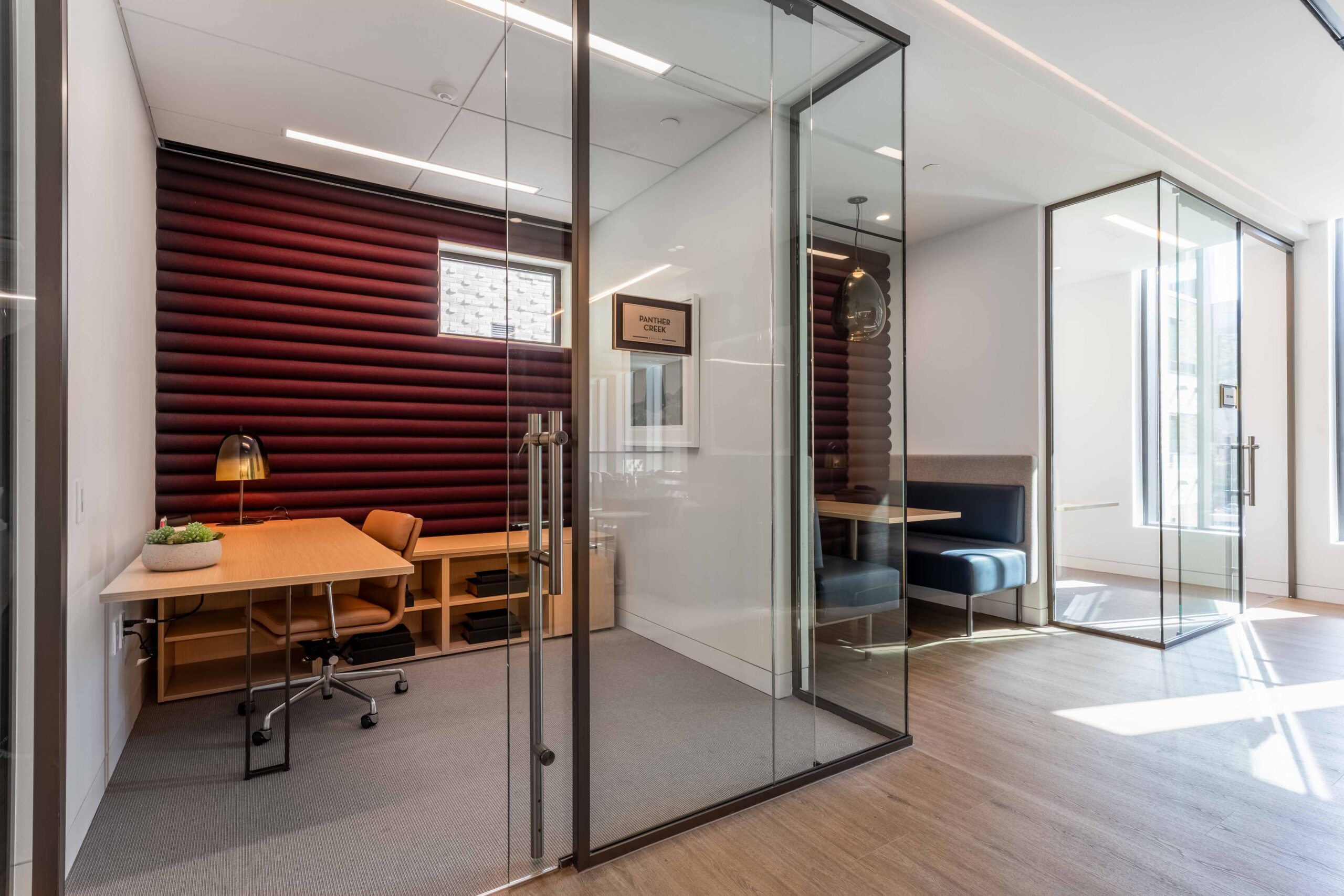 Modern office with glass partitions