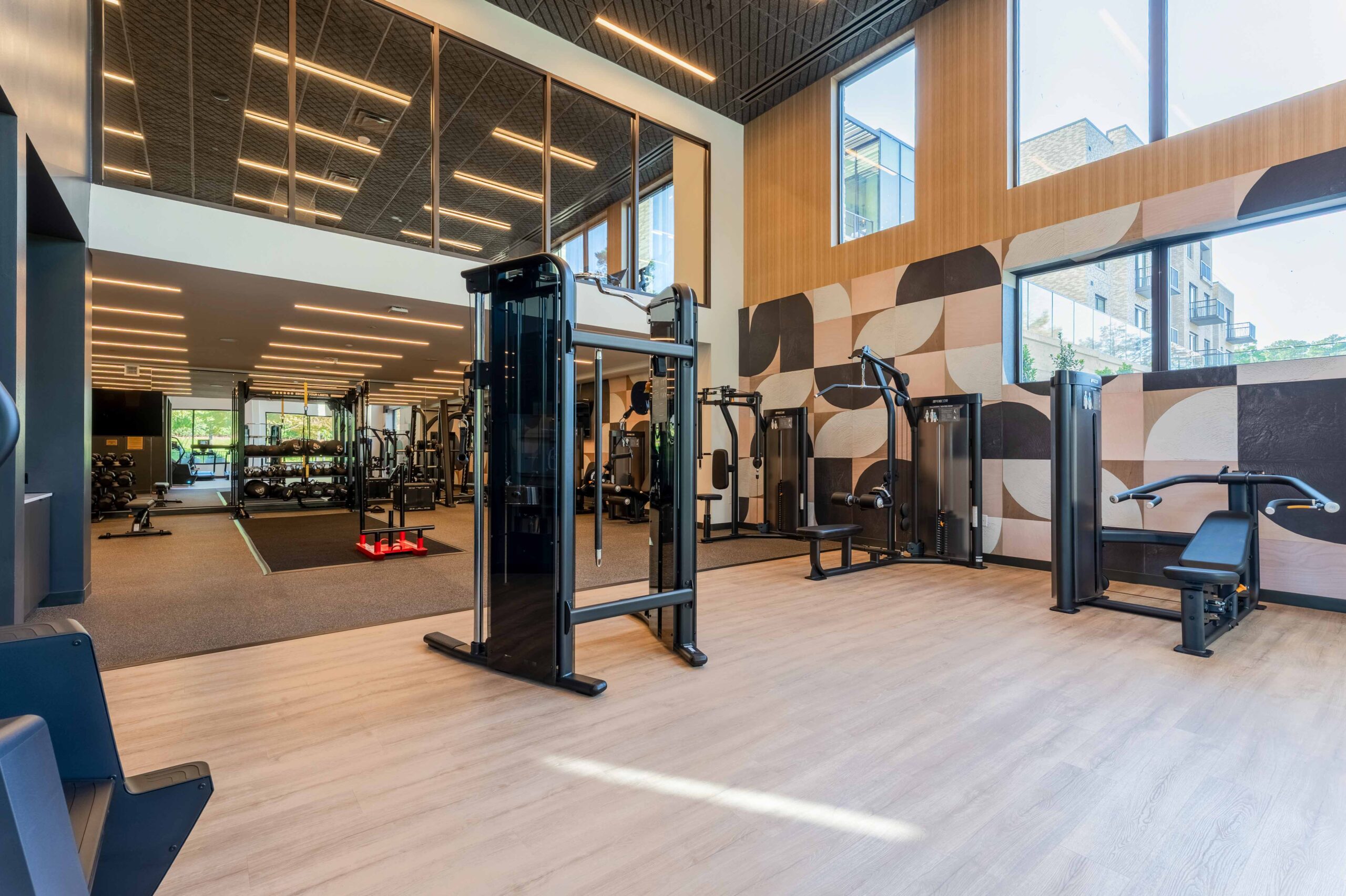 Modern gym with exercise equipment