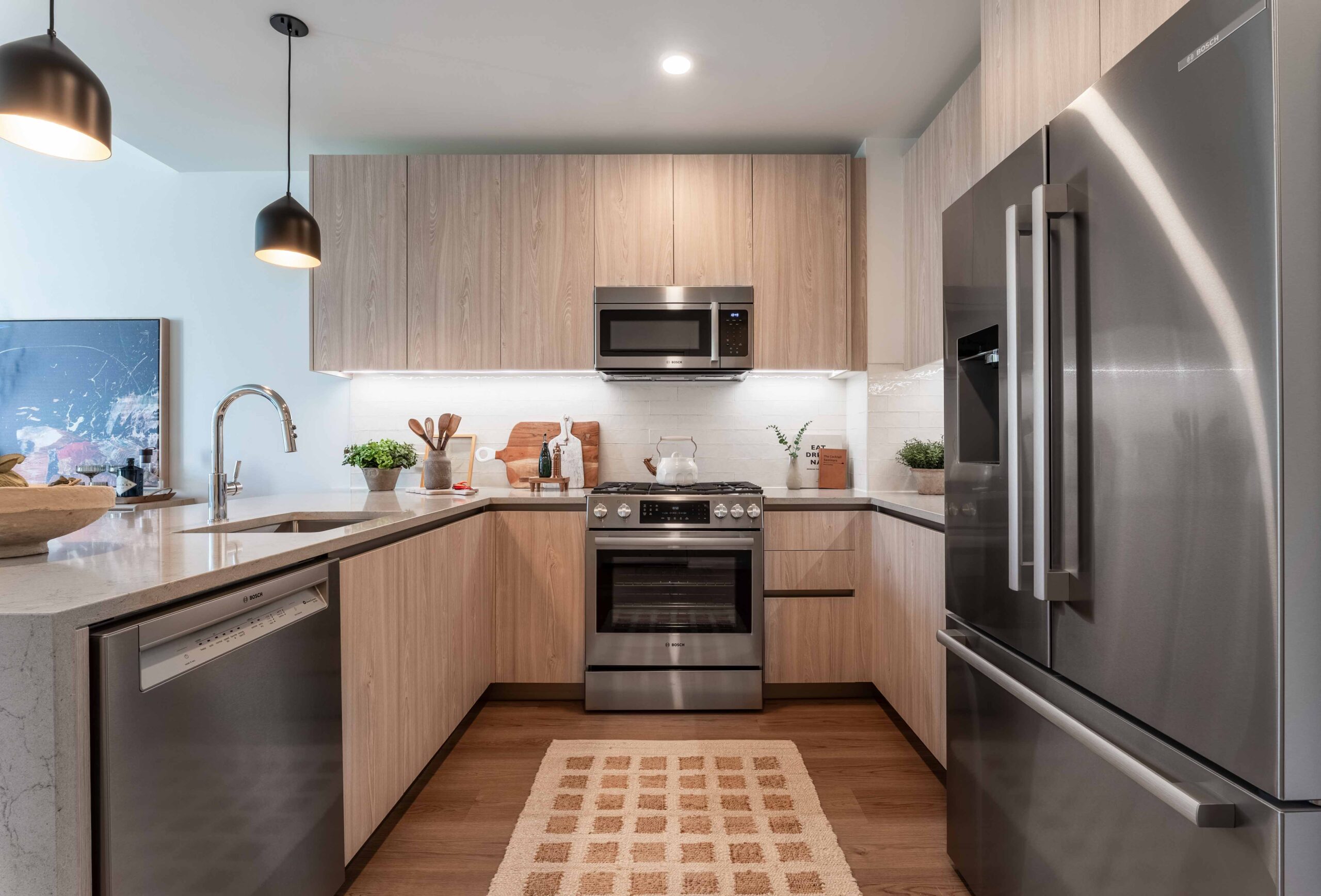 Modern kitchen with stainless appliances