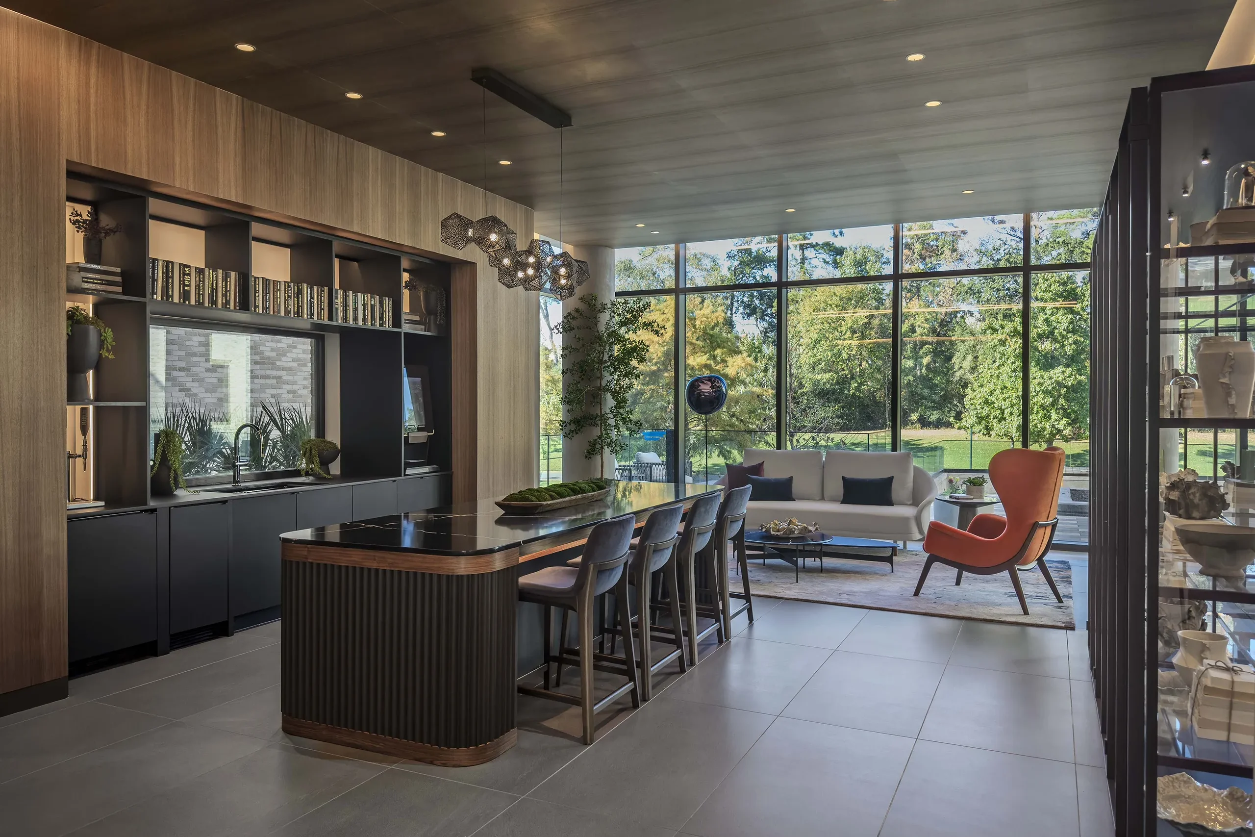 Modern communal coffee area with stylish interior