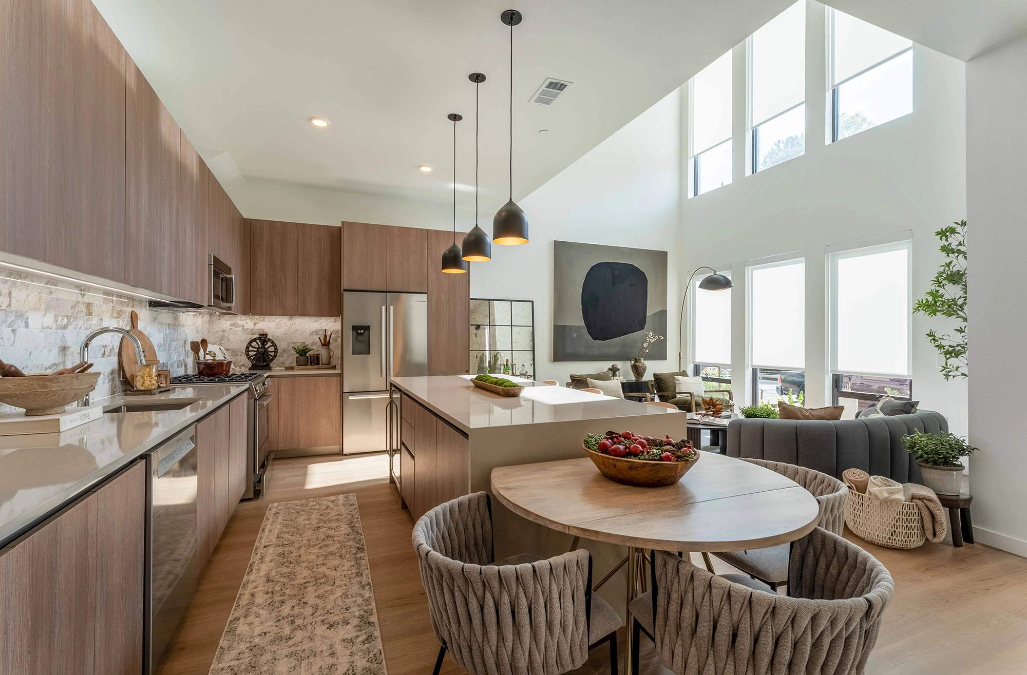 Modern kitchen with natural light